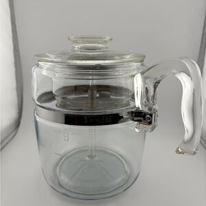 Vintage Pyrex 7759 9-Cup Glass Coffee Percolator